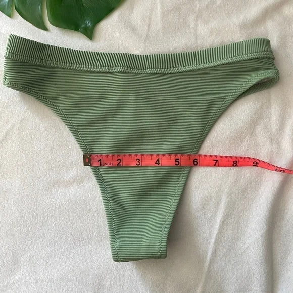 NEW 2PC Rhythm Palm Springs Ribbed Bikini‎ Top + Bottom in Eden [SZ Large ] SET - Picture 15 of 16